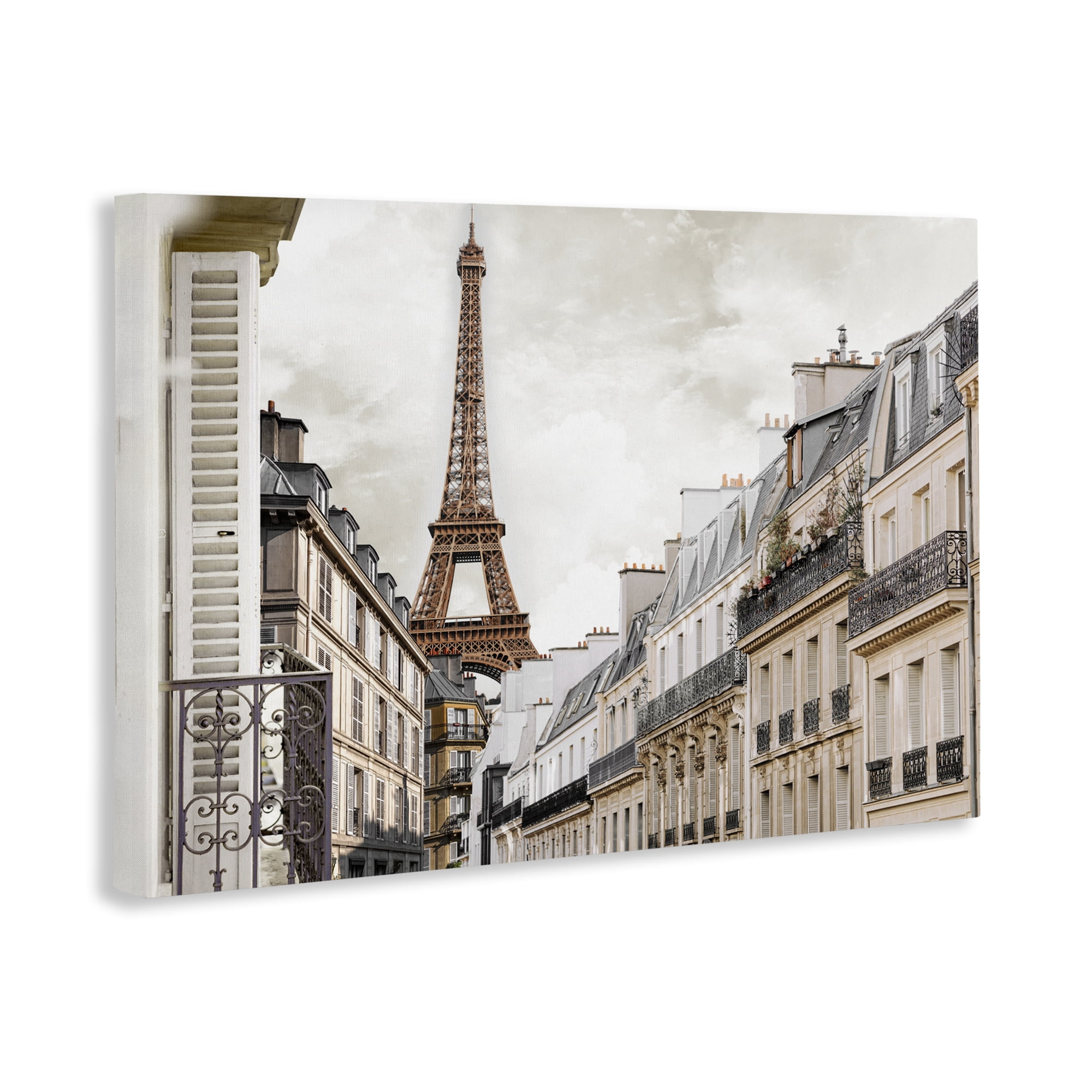 Stupell Industries Eiffel Tower Through Parisian Balconies Canvas Wall Art, design by CAD Designs