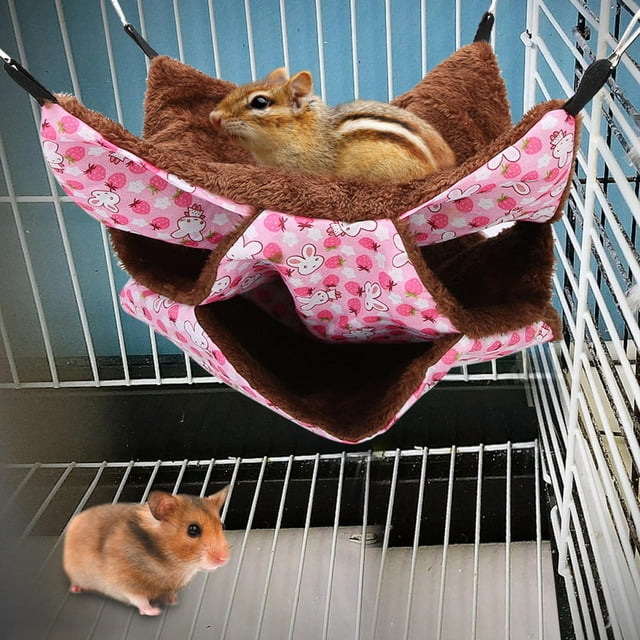 Cama colgante para mascotas, saco de dormir para hámster pequeño de tres capas, hamaca para hámster, respuesta rápida