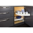 thumbnail image 2 of 35" Blind Corner Cabinet Organizer - White, Heavy Duty Polymer Plastic Half-Moon Trays - Kitchen Pantry Rotating Racks for Left & Right-Hand Cupboards - Fits 14.5" Cabinet Opening, 2 of 4