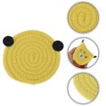 thumbnail image 3 of Unique Bargains 1 Pc Coaster Heat Insulation Mat Drink Coaster Yellow Cotton rope, 3 of 5