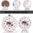 thumbnail image 4 of Vintage Alarm Clock Silent Non Ticking - 5.25 Inch Retro Analog Small Desk Clock for Bedroom - Battery Operated Quiet Bedside Clock for Living Room Office Shelf Decor, 4 of 7