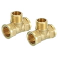 thumbnail image 1 of Uxcell G1/2" Femenino x G1/2" Masculino x G1/2" Femenino Accesorio en T de Latón de 1.6" de Longitud, Dorado, 1 of 6