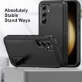 thumbnail image 5 of Stand Case for Samsung Galaxy S23 FE with Metal Kickstand Hard PC & TPU Back Shockproof [Military Grade Protection] Heavy Duty Rugged Hybird Protective Cover for Samsung Galaxy S23 FE, Black, 5 of 9