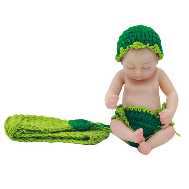Muñeca renacida de silicona completa Nueva muñeca Reborn pulgadas, muñeca de silicona para recién nacidos, accesorios de fotografía, juguete para juegos de simulación Fanmusic Muñeca renacida de silicona completa