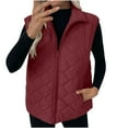 thumbnail image 4 of Inleife Womens Ladies Winter Vests Sleeveless Fleece Jacket Zip Up Stand Collar Long Warm Drawstring Coat With Pockets Outerwear, 4 of 6