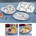 thumbnail image 2 of Kid Feeding Mat Baby Stainless Steel Bowl Compartment Container Storage Tray Food Dinner Trays Food Container 03, 2 of 6
