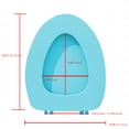 thumbnail image 2 of Soft Elongated Vinyl Toilet Seat – 300lb Weight Capacity with Foam Cushion, Fits Standard/Bidet Attachments (White/Blue, 18.1x14.1in), 2 of 4