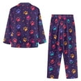 thumbnail image 5 of SCRAWLGOD Dog Paw Button Up Pajamas for Women Long Sleeve 2 Piece Lounge Women Fall Size 2XL Jogger Pjs for Women Comfortable Loungewear Sets Woman Travel, 5 of 7