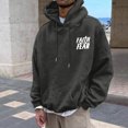 thumbnail image 3 of MHFRRA Sudadera con Capucha para Hombre, de Manga Larga, Informal, con Diseño Estampado, para Uso Diario y Actividades Al Aire Libre, Cómoda Sudadera con Capucha para Otoño E Invierno Gris, 3 of 6