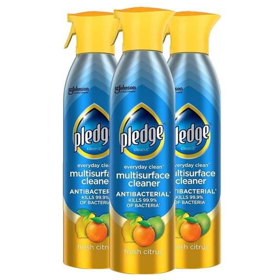 Pledge Antibacterial Multisurface Cleaner Spray, Fresh Citrus - Household Antibacterial Spray, 9.7 oz (Pack of 3)
