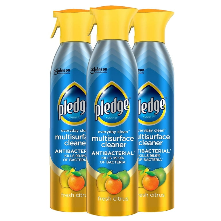 Pledge Antibacterial Multisurface Cleaner Spray, Fresh Citrus, 3-Pack photo 1