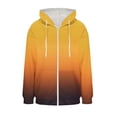 thumbnail image 7 of Zedker Casual Hooded Long Sleeve Gradient Color Jackets for Women Fall Winter Zipper Soft Inner Fleece Thermal Outerwears with Pockets,Orange,S, 7 of 7