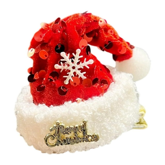 Pinza para el pelo navideña, decoración navideña, pinza para el pelo para fiestas temáticas, festivales, disfraces Lentejuelas Rojas