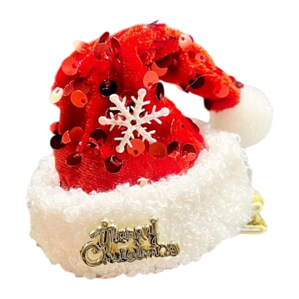 Pinza para el pelo navideña para mujer, accesorios para el pelo para fiestas temáticas de club Lentejuelas Rojas