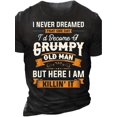 thumbnail image 1 of Men's Trendy T-shirt For Summer Outdoor, Casual "Old Man" Letter Print Graphic Slightly Stretch Crew Neck Tee Short Sleeve Stylish Clothing, Casual Sporty Tee, Summer Gifts, 1 of 5