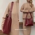 thumbnail image 4 of Faraee Slouchy Shoulder Bags for Women 2026 2Pcs Large Crossbody Tote Bag Purse Retro Soft Leather Casual Work Top Handle Satchel Wine, 4 of 7