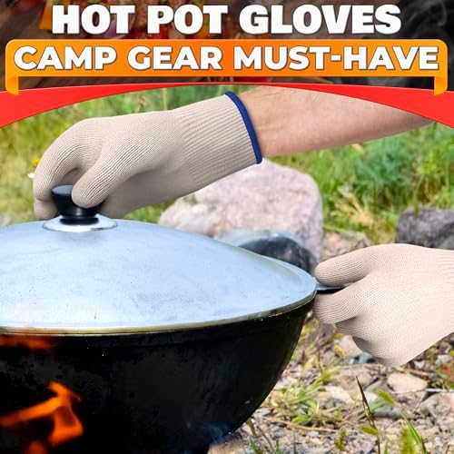 Heat Resistant Gloves for Cooking & Grilling – Aramid Oven Mitts Gloves with Fingers, Short-Term Hand Protection up to 932°F and Secure Grip for Baking, Fryer, and BBQ$$Tools & Hardware Other