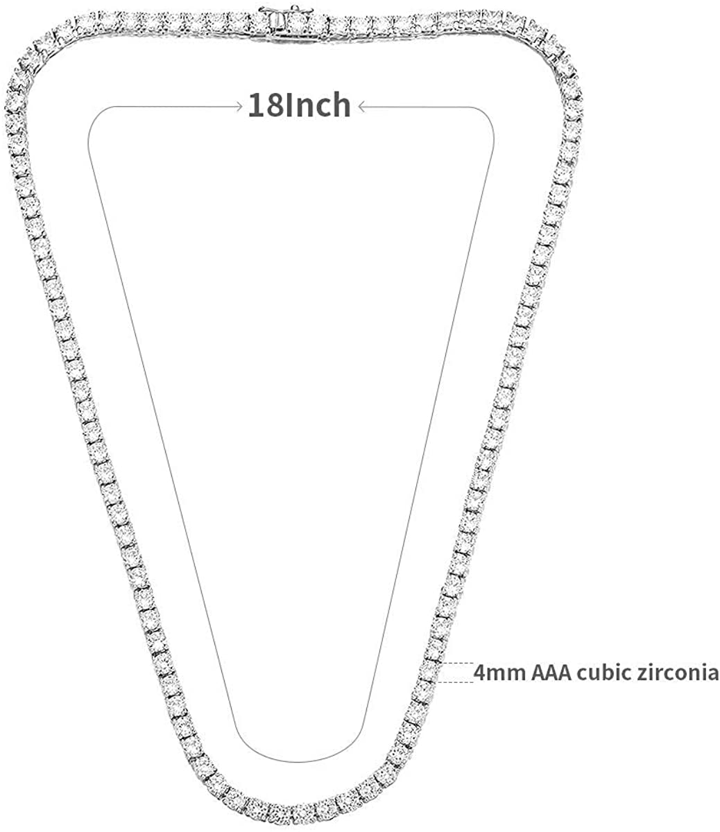 Round Cubic Zirconia Tennis Necklace 
