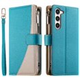 thumbnail image 1 of Funda cartera GANGXUN para Samsung Galaxy S23 Plus , cuero PU con tarjetero, cremallera, correa de mano, soporte y protección 756°, 1 of 6