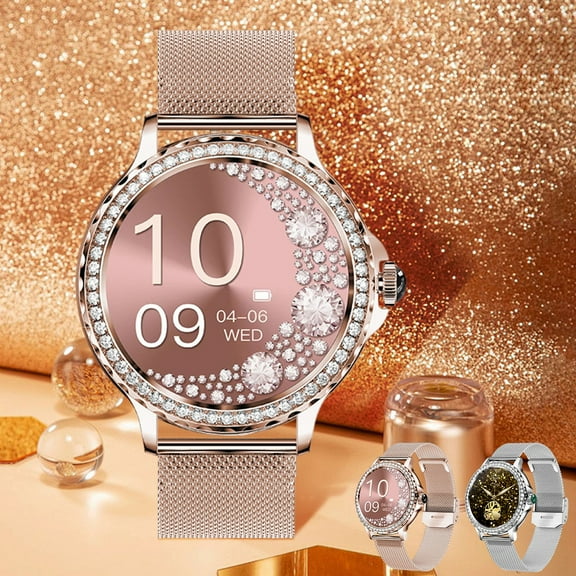 PPgejGEK Smart Watch 1.3 Inch HD Bluetooth Calling IP68 Waterproof Fitness Tracker with Sleep Monitoring for Android iOS Phones 360x360 Resolution Stainless Steel Strap Health Activity Tracking