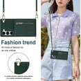 thumbnail image 4 of Crossbody Wallet Case for Samsung Galaxy S23+ Plus, PU Leather Zipper Handbag Purse Flip Cover with Kickstand Case for Samsung Galaxy S23 Plus ZP Green, 4 of 17