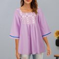 thumbnail image 1 of Blusa vintage para mujer, cuello cuadrado, acampanada, media manga, cómoda, elegante, suelta, i Abanopi Mujeres blusa vintage, 1 of 7