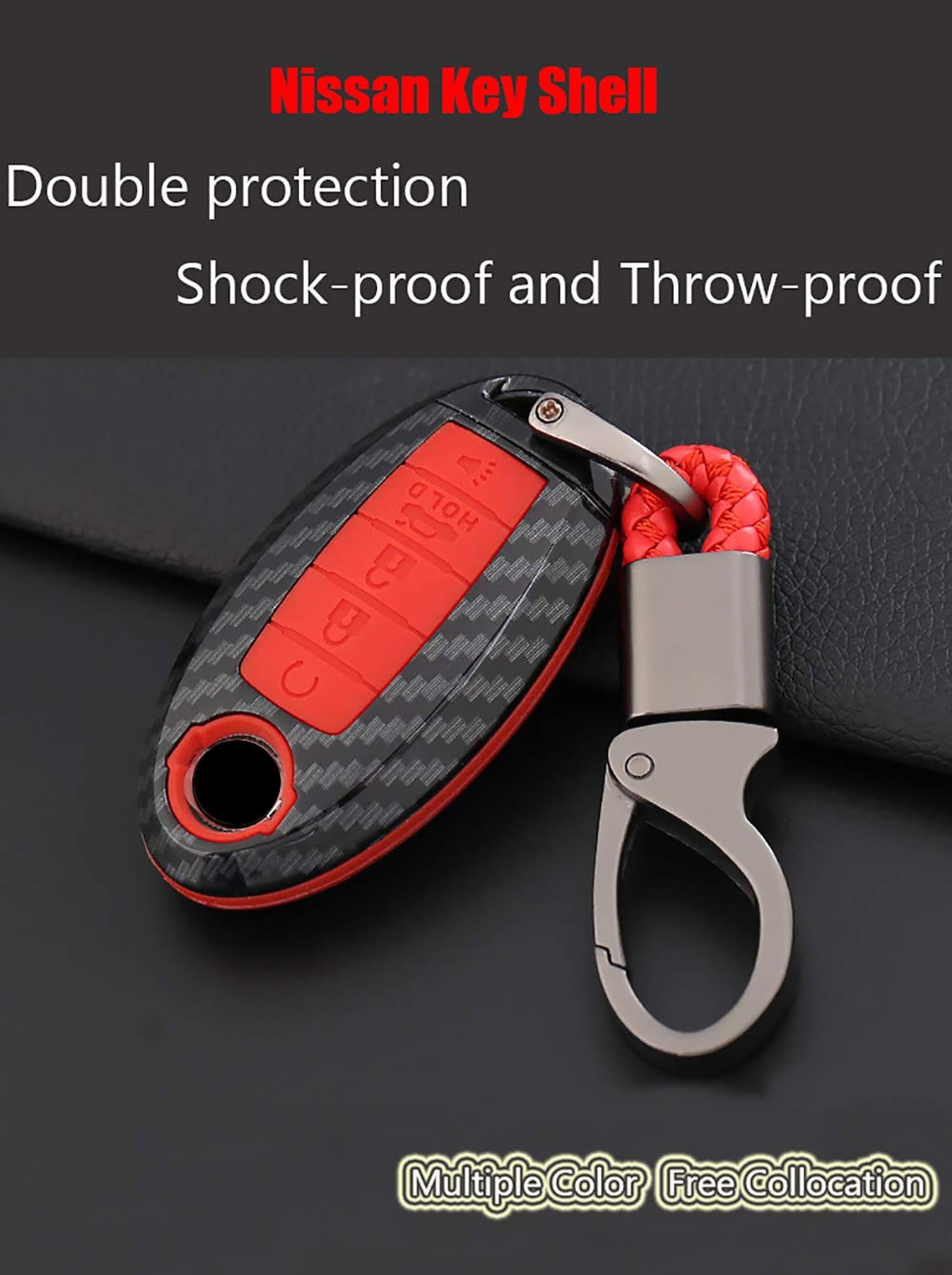 5 Buttons Key Holder Fit for Nissan Smart Remote Key Fob Cover Case Fit for Infiniti ompatible with Nissan Altima Maxima Murano Pathfinder Rogue Armada /Fit for Infiniti EX35, FX35, FX37, FX50, G25,