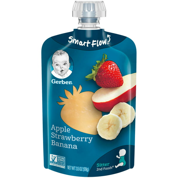 Gerber Stage 2, Apple Strawberry Banana Baby Food, 1 Pouch ...