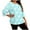 Light Blue, variant on purcolt Womens Heart Print Oversized Tops Plus Size 3/4 Sleeve Crew Neck Graphic Tees Casual Loose Fit T Shirts