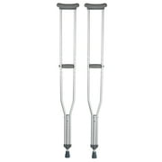 McKesson Underarm Crutches Aluminum Frame Tall Adult 350 lbs. Weight Capacity Push Button / Wing Nut Adjustment, McKesson Brand, 146-10402-8 - Case of 8