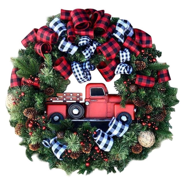 Adornos De Corona De Navidad Interesante Ventana Puerta Diy Escena Diseño Simulación Pino Colgante Decoración Vacaciones Colgante Prop Methold HA038615-00