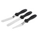 thumbnail image 1 of Juego de 3 espátulas de acero inoxidable para hornear, espátulas de plástico reutilizables de acero inoxidable de grado alimenticio para crema de pasteles, espátula para glaseado, color negro, 1 of 1
