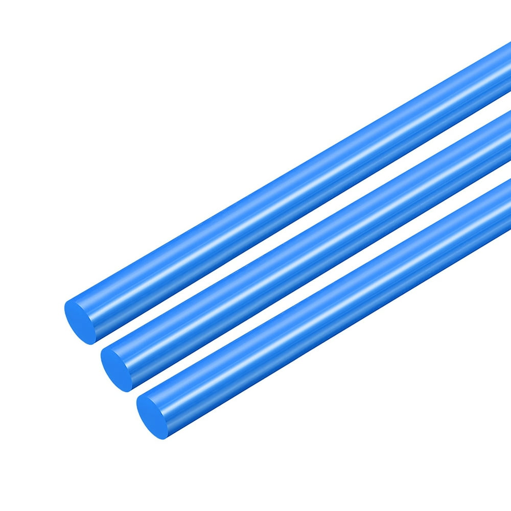 3pcs Plastic Round Rod 3/16" Dia 20" Length Blue (POM) Polyoxymethylene Rods Engineering Plastic