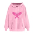 thumbnail image 2 of Uootdi Plus Size Breast Cancer Awareness Pink Ribbon Hoodies for Gift Women Fall Fashion Drawstring Long Sleeve Sweatshirt Casu al Y2k, 2 of 3