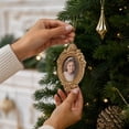 thumbnail image 7 of 2026 Christmas Indoor Decoration Christmas Resin Pendant Snow Cedar Decoration DIY Photo Frame Christmas Tree Decoration Holiday Decoration Champagne Gold Color, 7 of 7