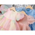 thumbnail image 4 of Flower Girl Dress Organza Toddler Dresses Puff Sleeve & Bow Bcak Girls Princess Dress for Wedding Birthday Party, 4 of 5