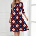 thumbnail image 4 of BOMYJESK Womens Maxi Dress 250th Anniversary USA Flag Floral A-Line Dress 4th July 2026 Summer Dresses Boho Independence Day Casual Evening Dress for Party Navy 2XL, 4 of 6