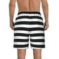 thumbnail image 3 of Naloa Black And White Stripes Men's Beach Shorts, Surfing shorts, Swim trunks, Quick Dry Swim Trunks for Surfing Beach Fun - XX-Large, 3 of 9