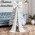 thumbnail image 4 of Christmas Tree Bows, 71" Extra Large Velvet Christmas Tree Topper Bow – 3D Handmade Ribbon Bows for Christmas Tree, Wreath, Door, Party, Wedding & Home Decor (White, 71 x 20 Inch), 4 of 6