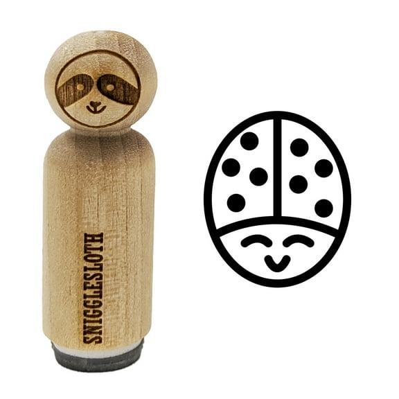 Smiling Lady Bug Rubber Stamp for Scrapbooking Crafting Stamping - Mini 1/2 Inch