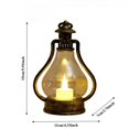 thumbnail image 3 of Vintage Christmas LED Lantern, Bronze Hurricane Lamp with Flickering Flameless Candle, Battery Operated Tabletop & Hanging Light for Indoor Christmas Holiday Decor, 3 of 7