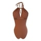 thumbnail image 5 of Traje de baño de una pieza para mujer, traje de baño de bikini de tirantes sin espalda de color liso para mujer, conjunto de bikini con bloques de color y hombros descubiertos, traje de baño de moda p, 5 of 7