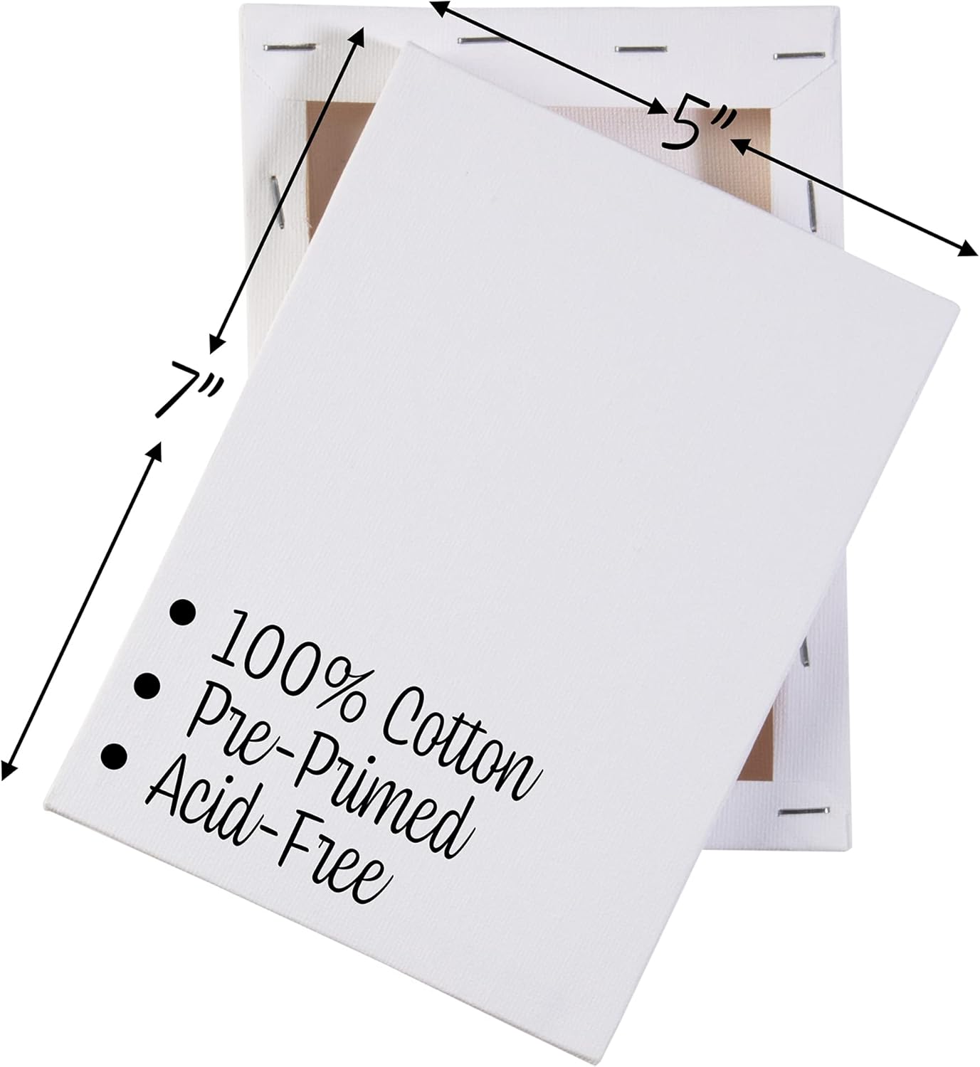 (2 pack) iDIY 5x7 Stretched Canvas Boards (Set of 12) – 100% Cotton Pre-Primed Painting Canvases for Acrylic & Oil Paint - Professional Grade Acid-Free Art Panels for Artists, Kids, Classroom & DIY Crafts