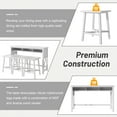 thumbnail image 6 of 4 PC Farmhouse Counter Height Dining Table Set with 3 Storage Space, 60" Dining Table & Saddle Stools, Console Kitchen Table Set with 3 Stools for Living Room Dining Room Kitchen Island, White, 6 of 9