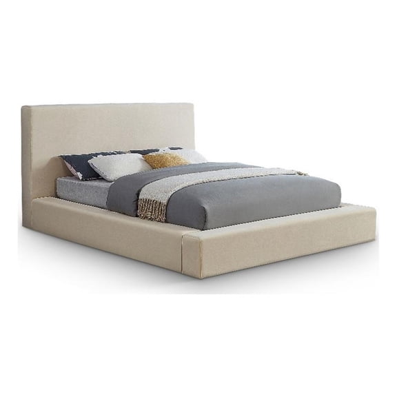 Meridian Furniture Dorian Cream Velvet King Bed