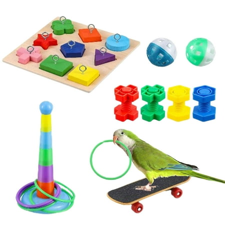 

IMSHIE Parrot Chew Toy | Parrot Training Toy Set | Bird Stacking Puzzle Accessories Bird Training Toys for Macaws Cockatoos African Grey and Parrots