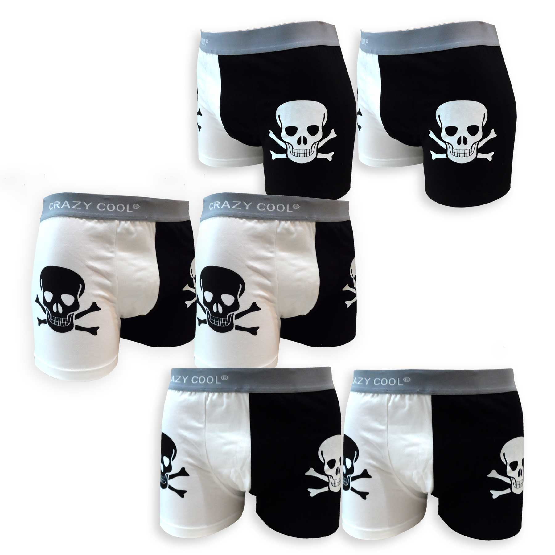 Crazy Cool Men's Cotton Boxer Briefs Underwear 6Pieces Pack