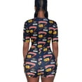 thumbnail image 5 of One opening 2020 Sexy Women Deep V-neck Bodycon Sleepwear Jumpsuit Button Bodysuit Shorts Romper Floral Leotard Long Sleeve Print Tracksuit, 5 of 5