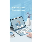 Magnetic iPad 10th Generation 2022 Keyboard Case with Touchpad Cute Color Keyboard Vertical Stand Movable Clear Back Case Detachable Keyboard