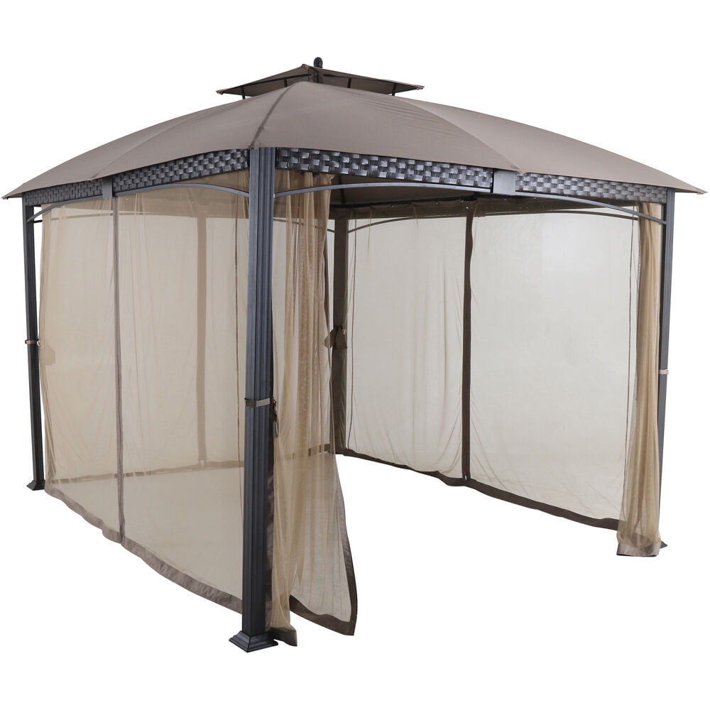 Hanover Aster Aluminum and Steel Gazebo with Mosquito Netting, Tan (9.8